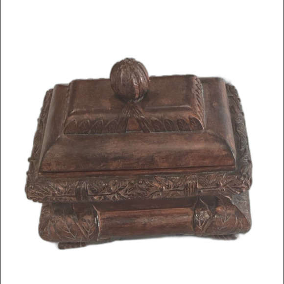 CBK LTD Jewelry Storage Box with Removable Lid Carved Resin Trinket - Picture 2 of 6